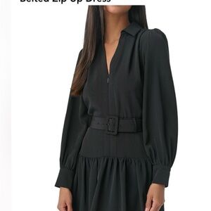 Karl Lagerfeld Black Zip-Up Dress
